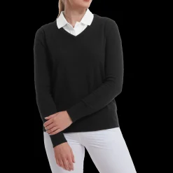 Wollmischpullover Mit V-Ausschnitt